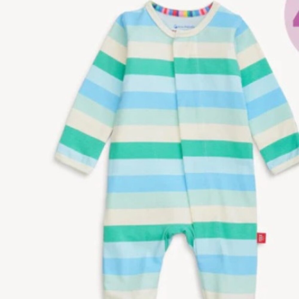 Magnetic Me Blue and Green Striped Kids Pajamas